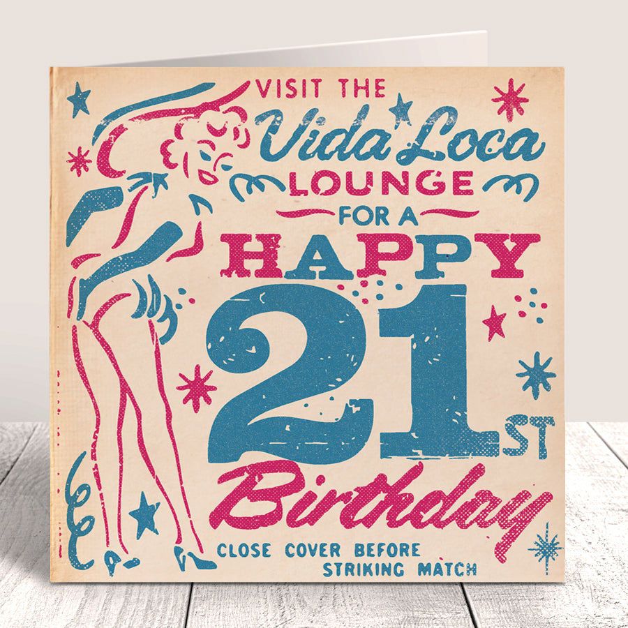 Matchbook 'Vida Loca' 21st Birthday Card