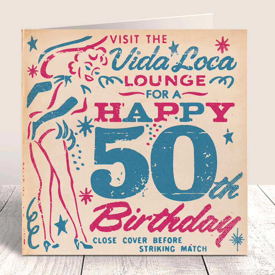 Matchbook 'Vida Loca' 50th Birthday Card