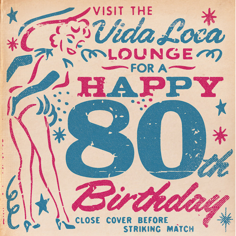 Matchbook 'Vida Loca' 80th Birthday Card
