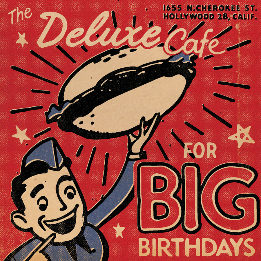 Matchbook 'Deluxe Cafe' BIG Birthday Card