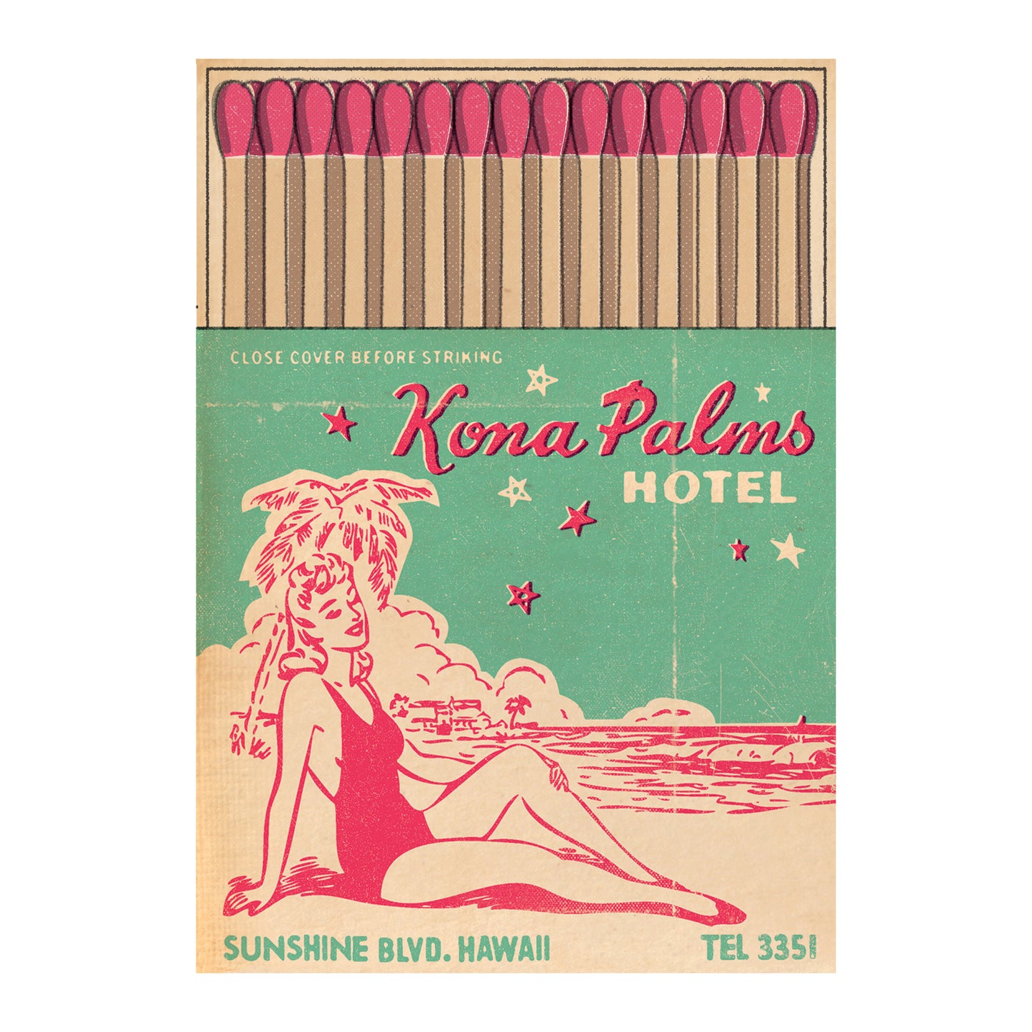 Matchbox Card: Kona Palms Hotel