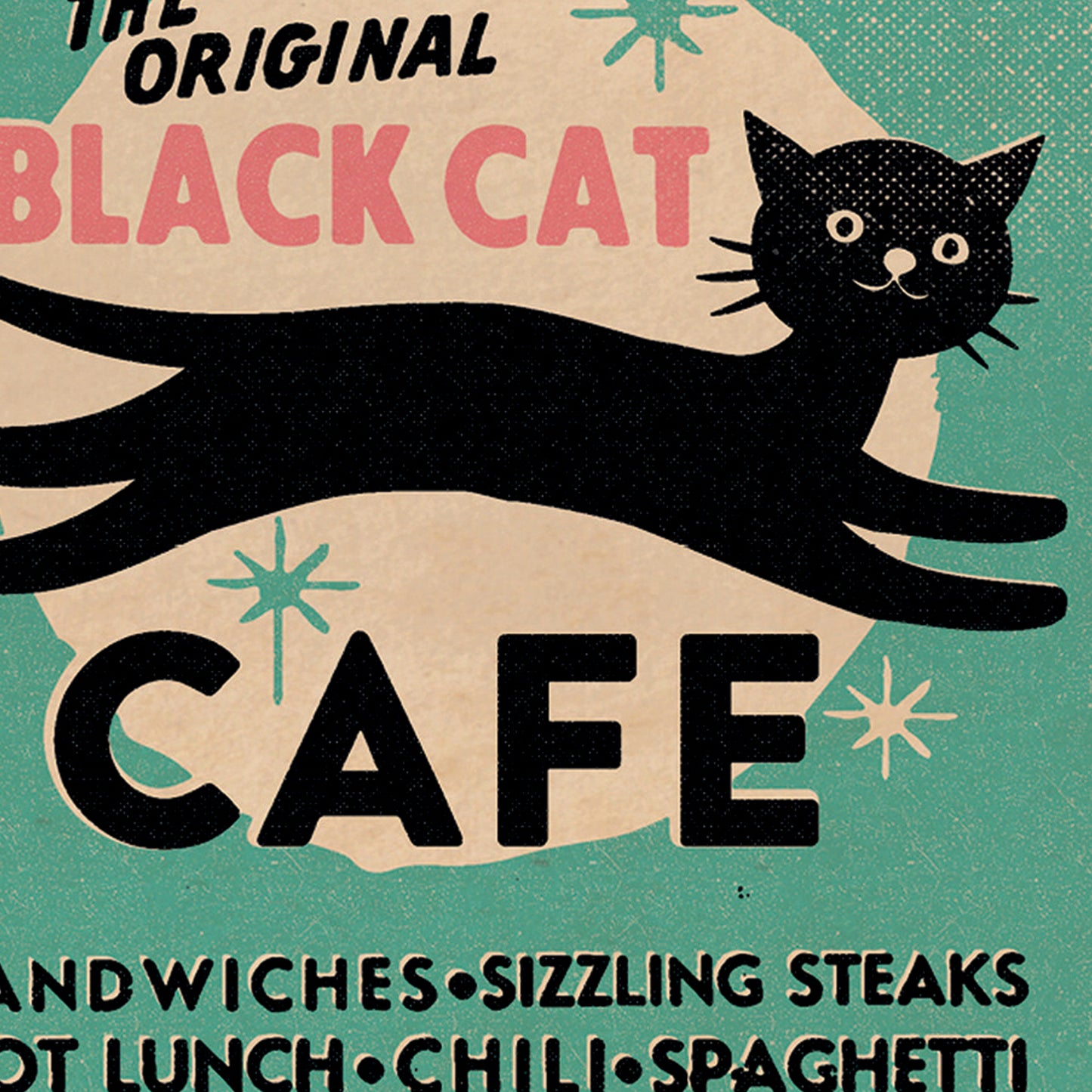 Matchbox Card: The Black Cat Café – Green