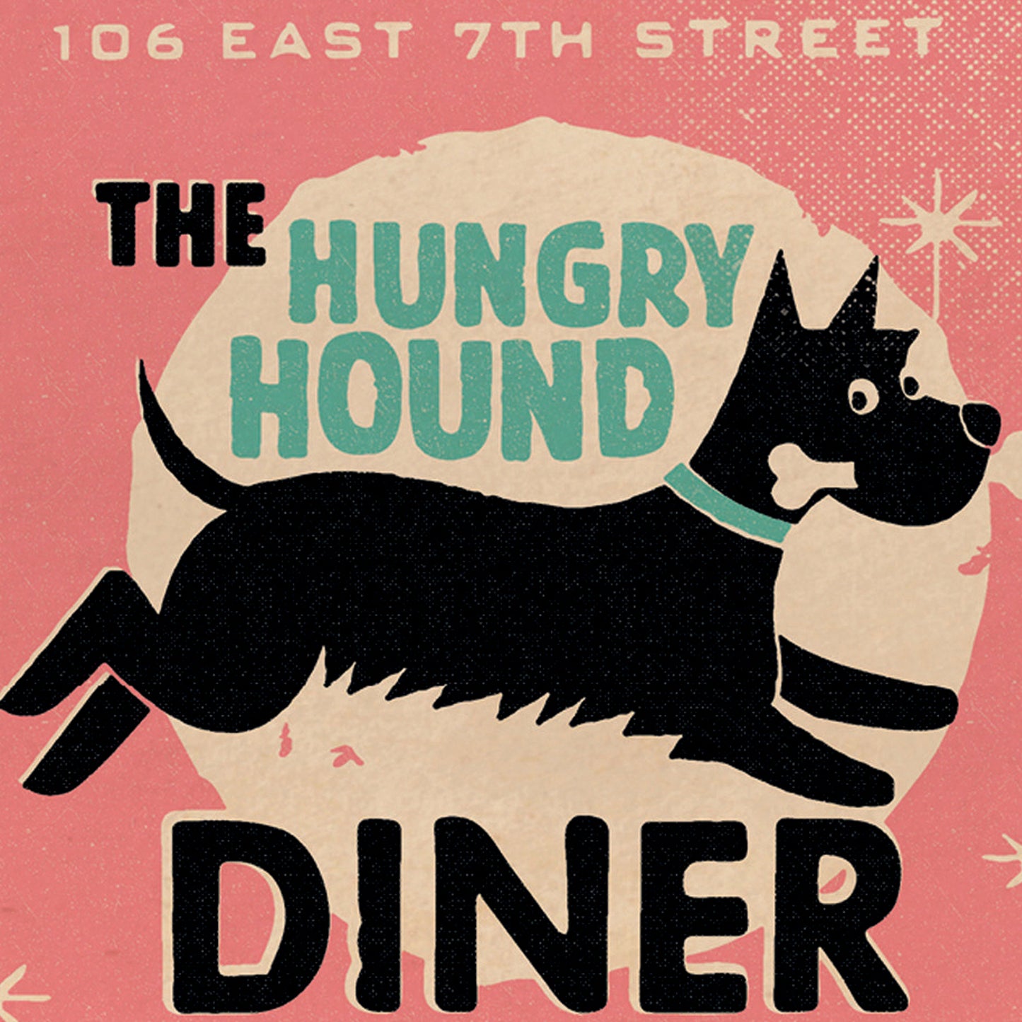 Matchbox Card: The Hungry Hound Diner – Pink