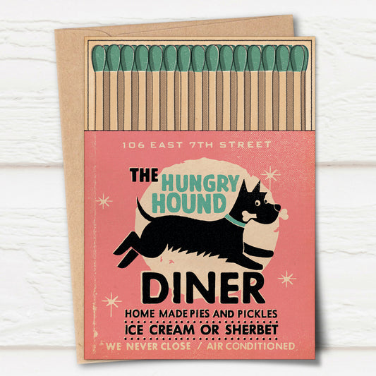 Matchbox Card: The Hungry Hound Diner – Pink