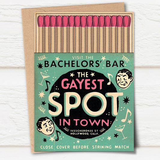 Matchbox Card: Bachelors' Bar – Green