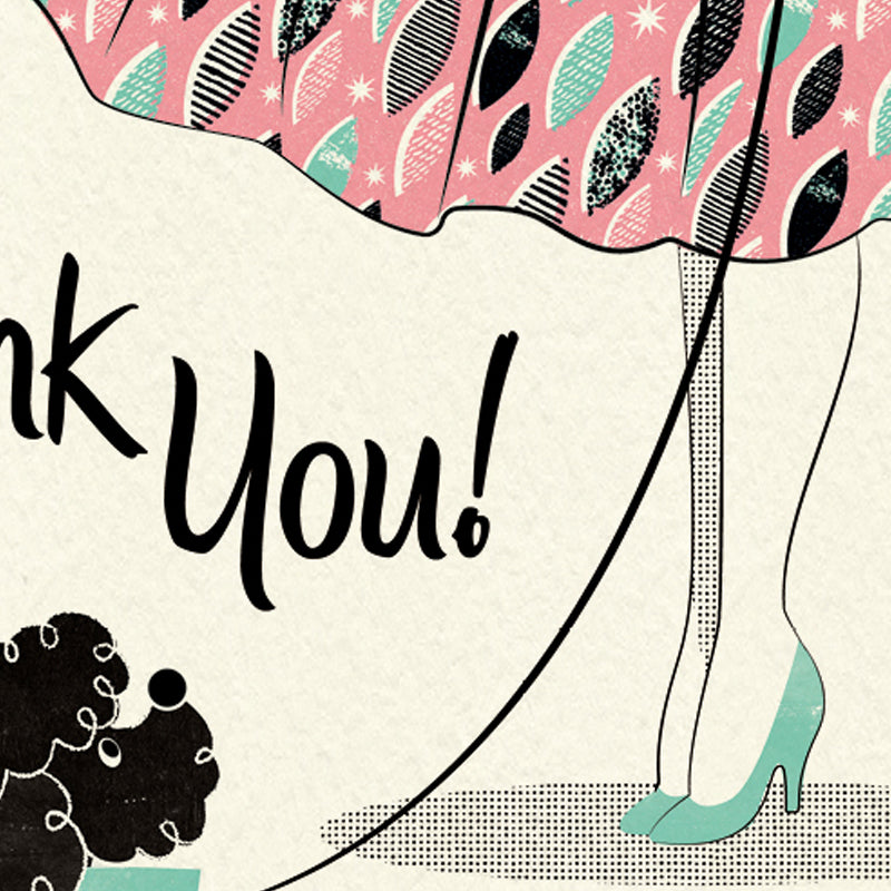 Poodle Skirt Thank You Card