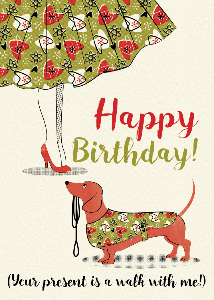 Poodle Skirt Birthday Card #1