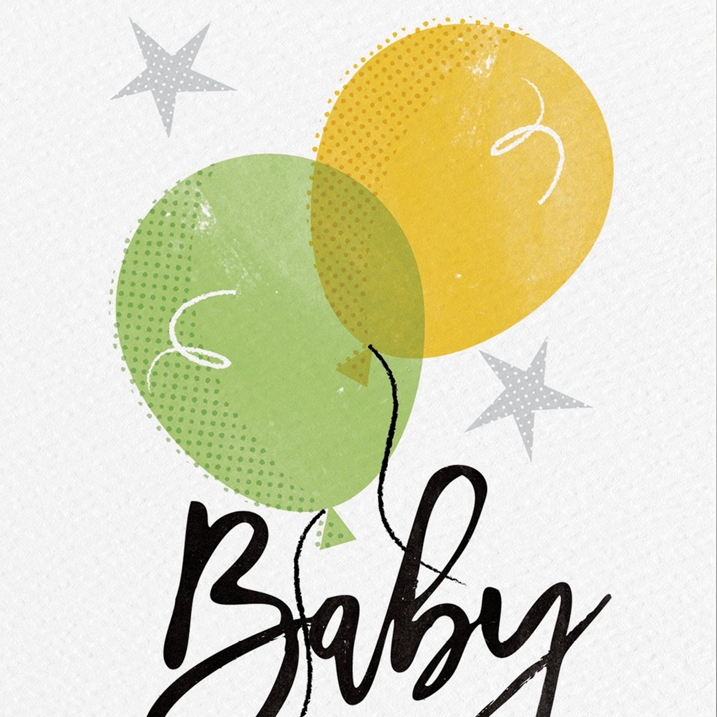 Sketchy Baby Balloons Card, Green