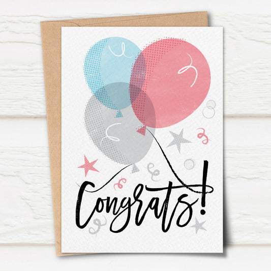 Sketchy Congratulations Balloons Card