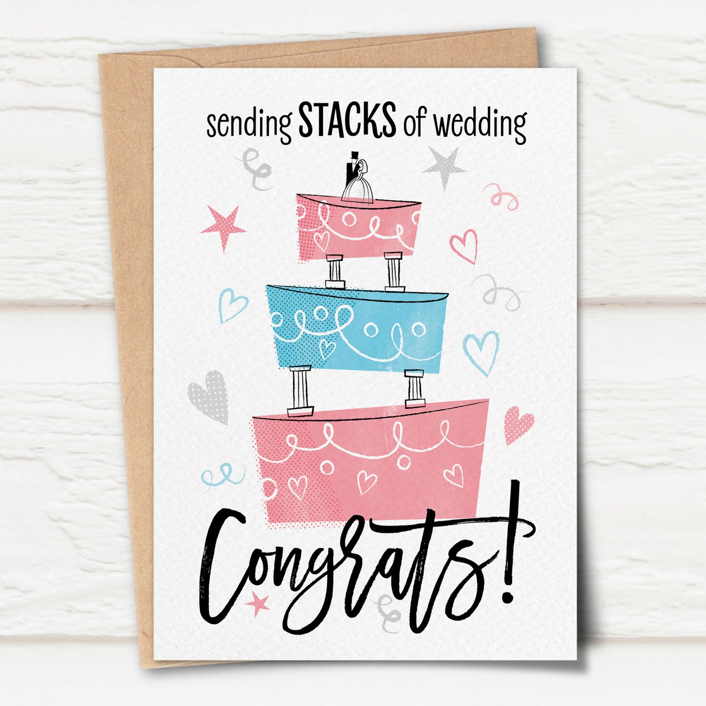 Sketchy Wedding Cake Card