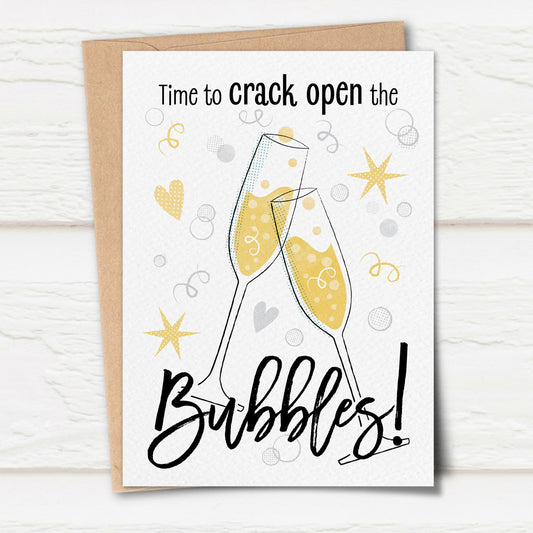 Sketchy Champagne Bubbles Card