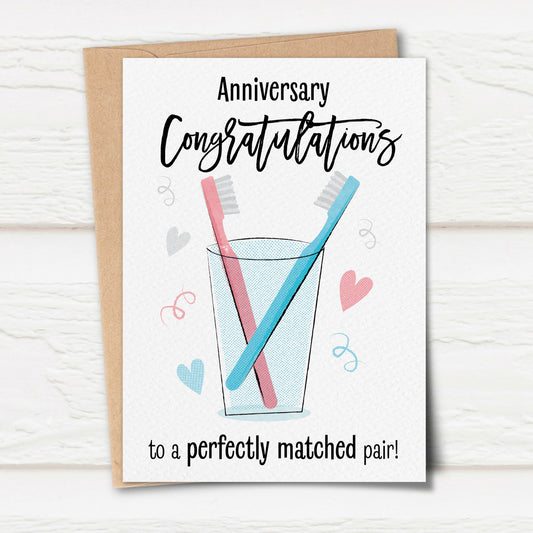 Sketchy Toothbrushes Anniversary Card