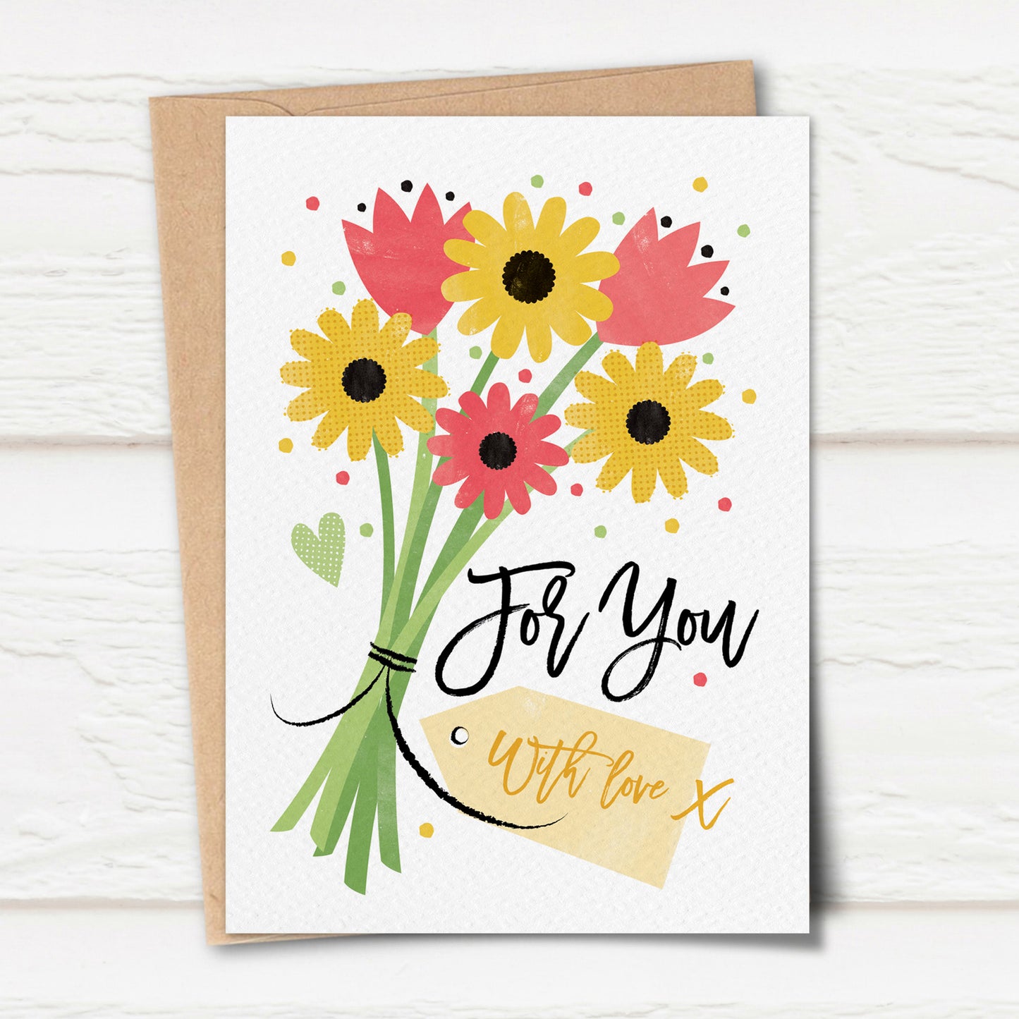 Sketchy 'For You' Flowers Card