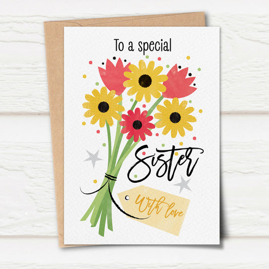 Sketchy Blooms for Sister Card
