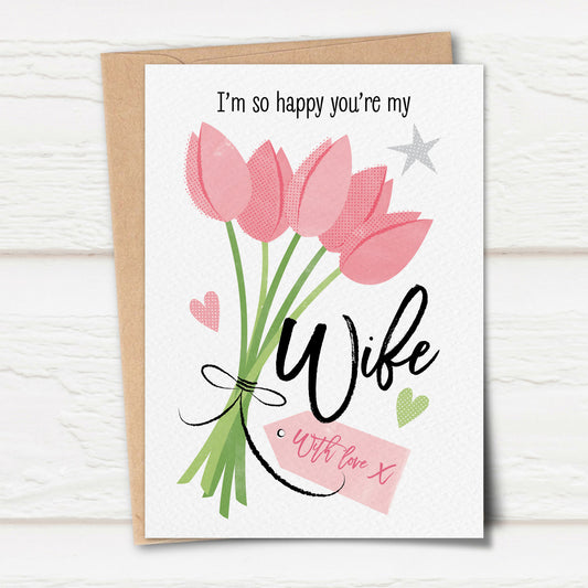 Sketchy Tulips Card for a Wife
