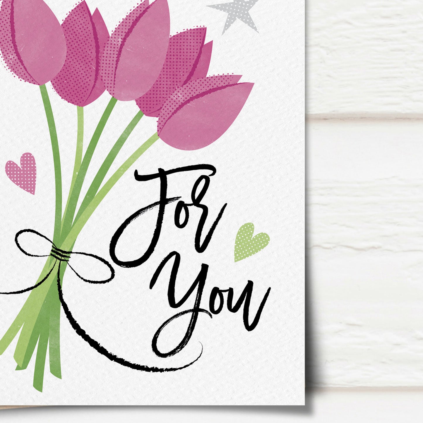 Sketchy 'For You' Tulips Card