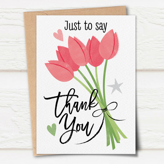 Sketchy Tulips Thank You Card