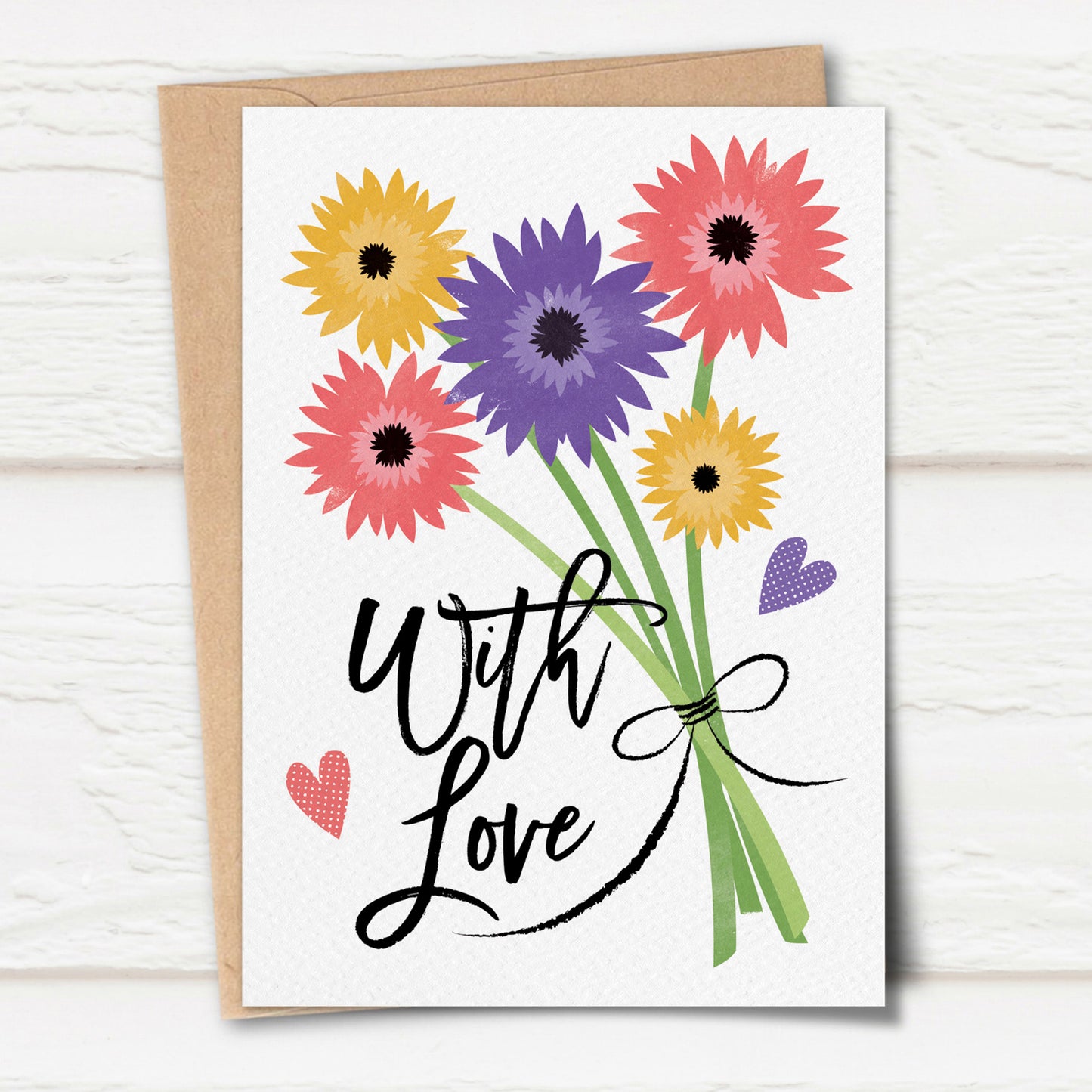 Sketchy Cornflowers 'With Love' Card