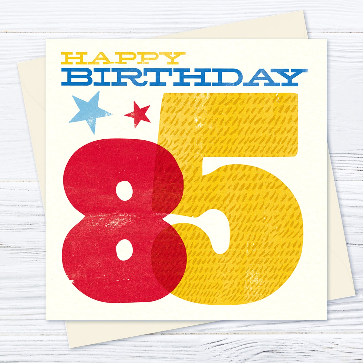 Woodblock 85th Birthday Card
