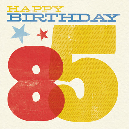 Woodblock 85th Birthday Card