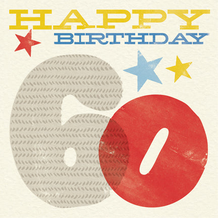 Woodblock 60th Birthday Card